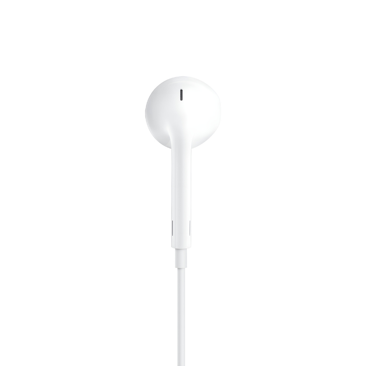 Auriculares EarPods Lightning branco, compatível com equipamentos Apple.