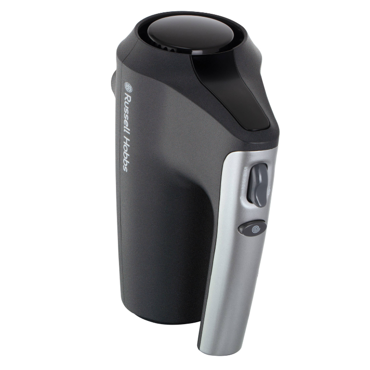 Russell Hobbs Desire Matte Charcoal hand mixer, black and silver.