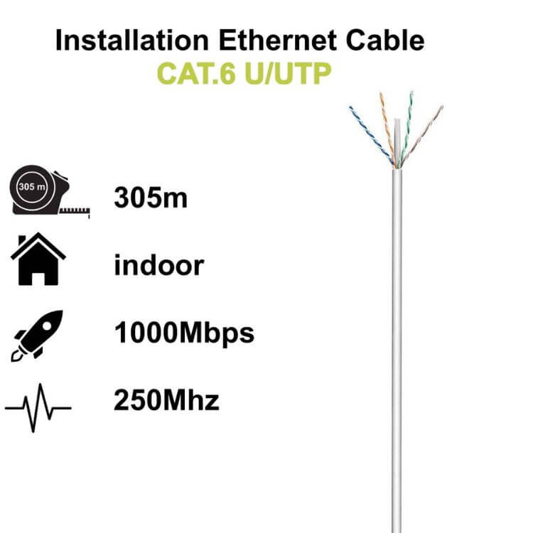 Bobine Cabo de Rede Ewent IM1216 Cat6 U/UTP PVC 305m
