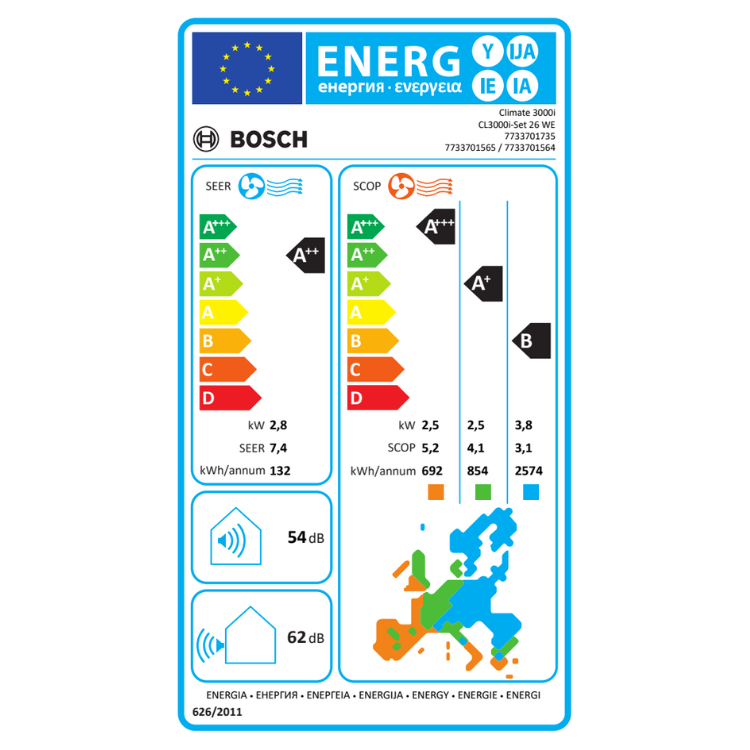 Unidade Interior Ar Condicionado Bosch Multi Split Climate 3000iU W 2,6 kW