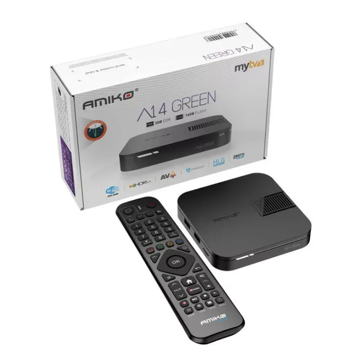 Box IPTV Amiko A14 Green Android 2GB/16GB MyTV Online 3 4K