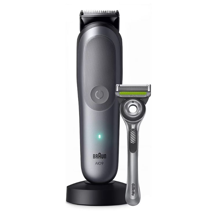 Aparador de Corpo e Barba Braun Series 9 AIO9540 20 em 1 Wet & Dry Cinzento