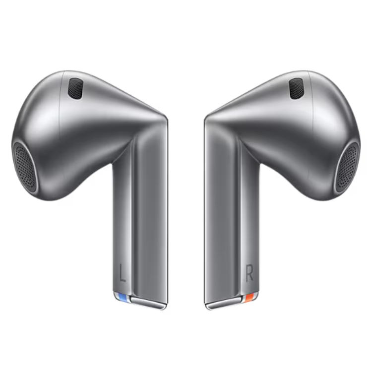 Auriculares Bluetooth Samsung Galaxy Buds 3 cinzento, sem fio, dois fones de ouvido.