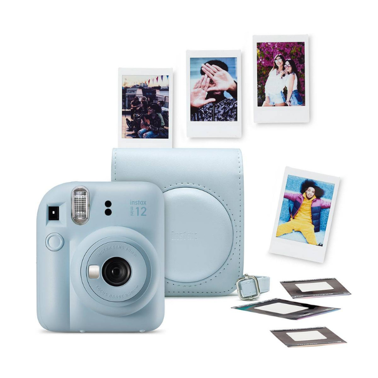 Bundle Máquina Fotográfica Instantânea Fujifilm Instax Mini 12 + Bolsa + Cargas Azul
