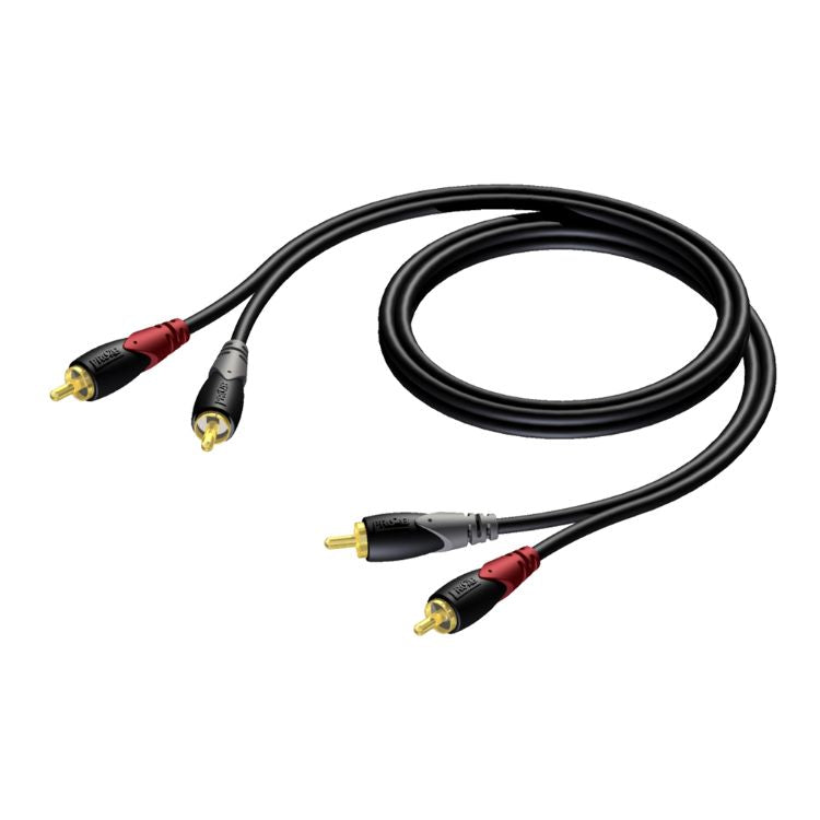 Cabo de Áudio PROCAB 2x RCA / 2x RCA Macho CLA800/1 1m