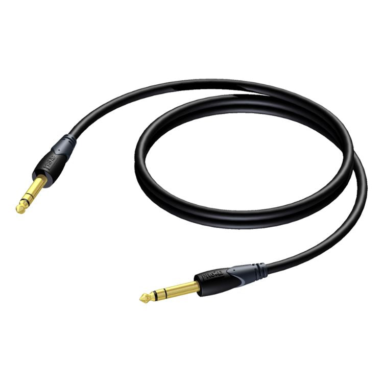 Cabo de Áudio PROCAB Jack 6,3 Stereo / Jack 6,3 Stereo Macho CLA610/3 3m