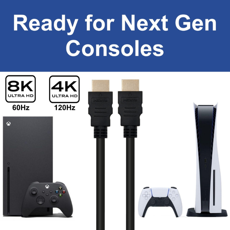 Black Ewent HDMI 2.1 cable with Ethernet, 8K, 3m.
