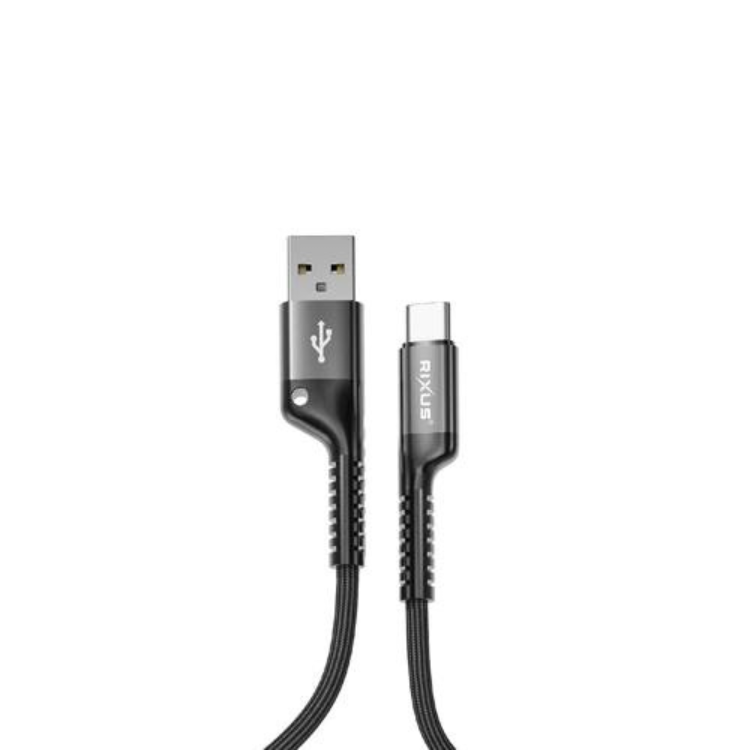 Cabo de Dados Rixus Retractable Spring USB-A p/ USB-C