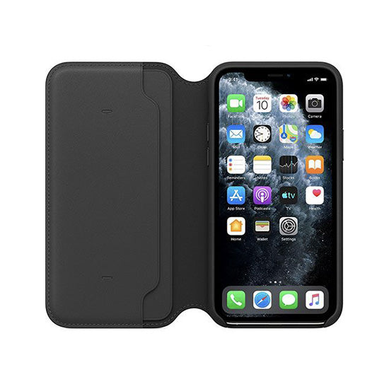 Folio-Lederhülle Apple iPhone 11 Pro Schwarz
