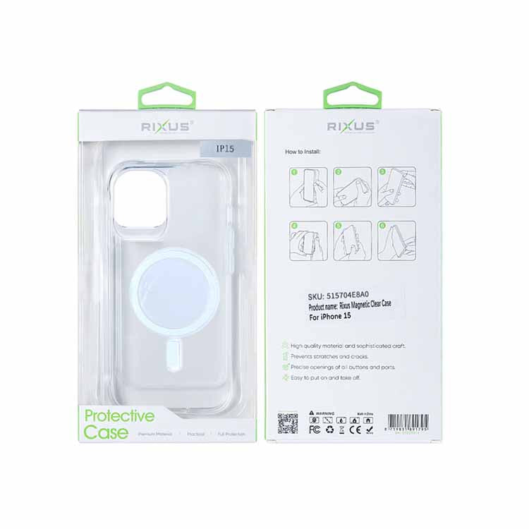 Capa Rixus iPhone 15 Pro Magsafe Transparente