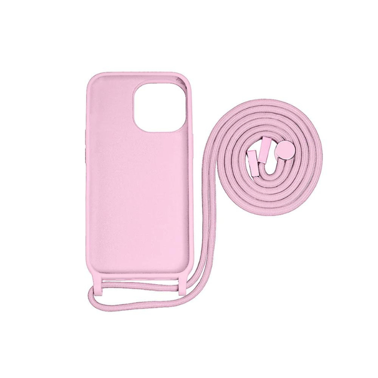 Capa Rixus iPhone 15 Pro Max Tpu Rosa com Cordão