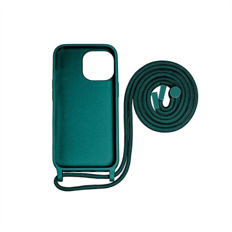 Rixus iPhone 15 Pro Max TPU Hülle Grün mit Kordel
