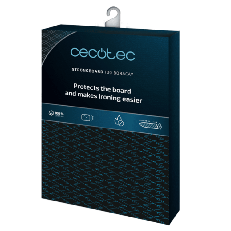 Capa para tábua de engomar Cecotec Strongboard 100 Boracay, azul, protege a tábua e facilita o engomar.