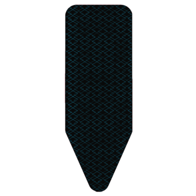 Capa tábua engomar Cecotec Strongboard 100 Boracay, preta com padrão azul.