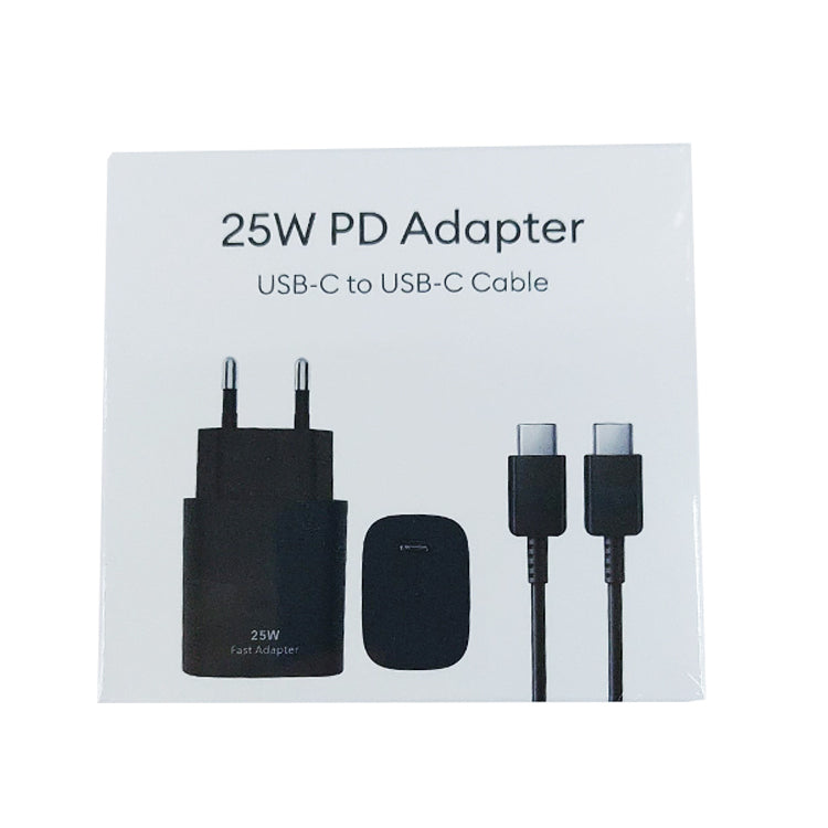 Fast Charge 25W USB-C Ladegerät + 1M Kabel Schwarz