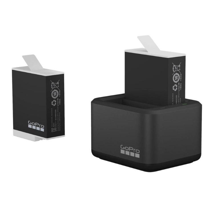 GoPro Dual Charger and 2 Enduro batteries, black, for HERO 12/11/10/9.