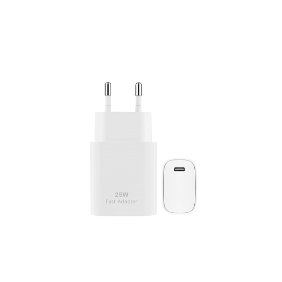 Carregador Fast Charge 25w USB-C + Cable 1M Branco