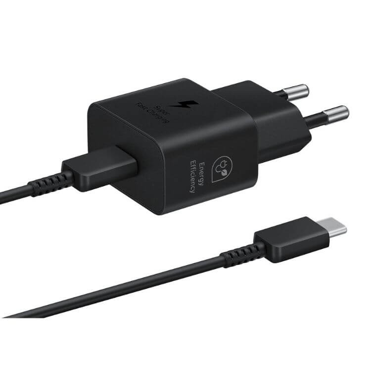 Carregador Samsung Fast Charging 25W + Cabo USB-C Preto