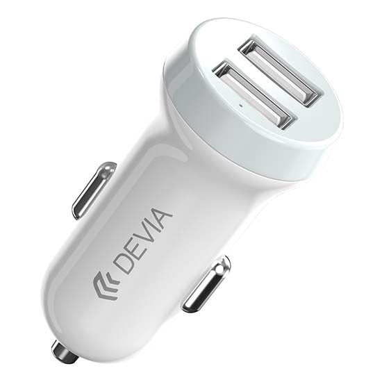 Carregador Isqueiro Smart Series DEVIA 2X USB 5V 3.1A Branco