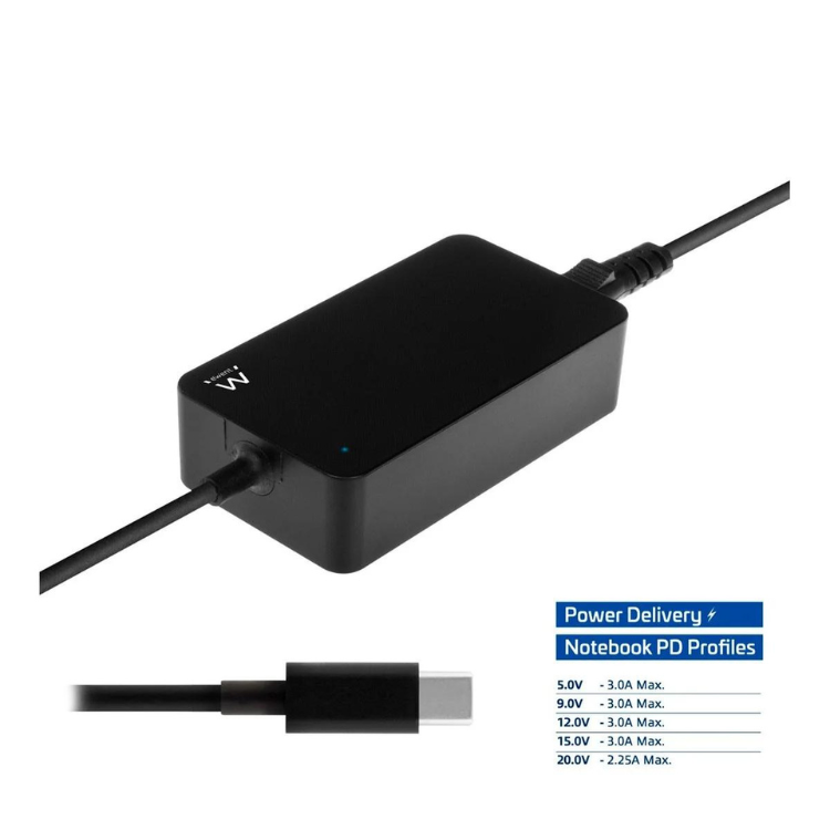 Carregador de Portátil Ewent USB-C45W Preto