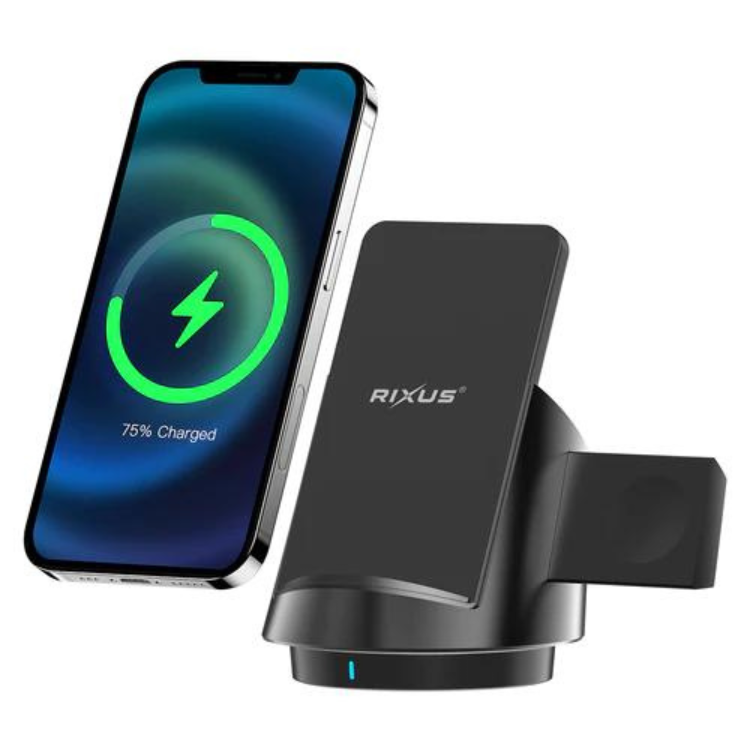 Carregador Wireless Charger Rixus RXWC57 3-1 Preto