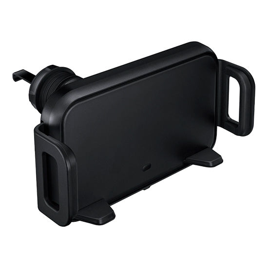 Carregador wireless de carro Samsung preto com suporte ativo.