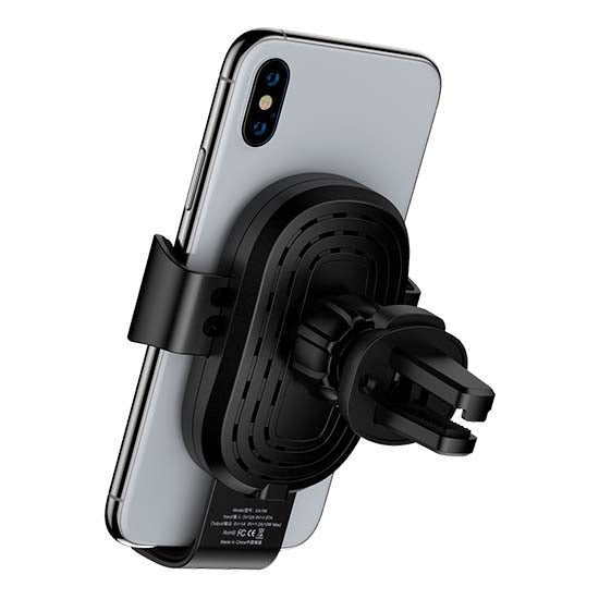 Carregador Wireless P/Carro Gravity Sensor Car Air Vent 10W Preto