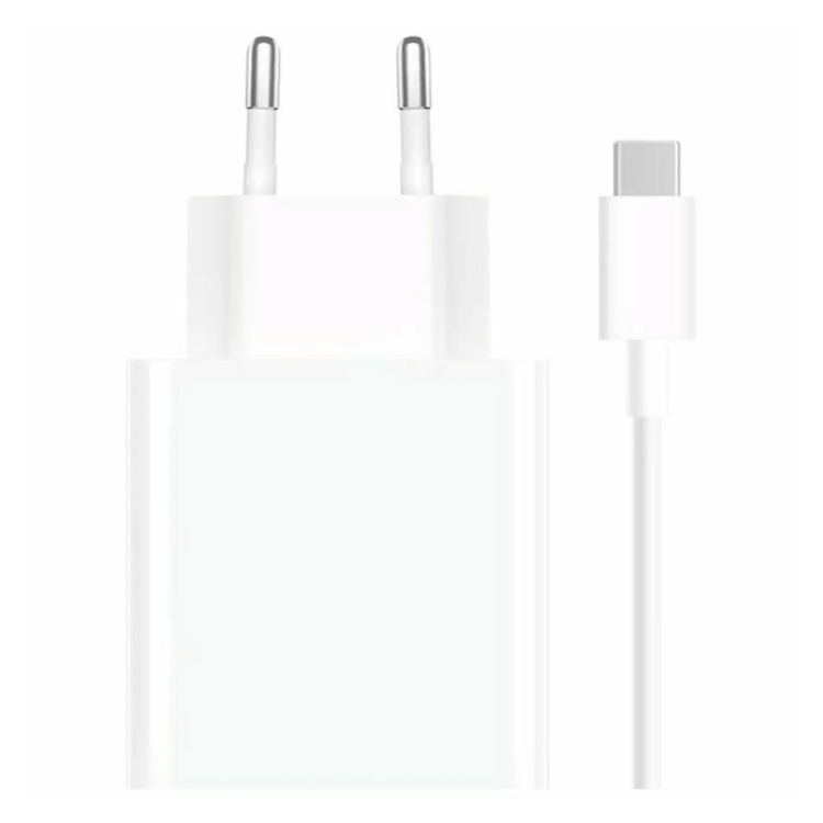 Carregador Xiaomi Mi 33W USB-A + Cabo Branco USB-C