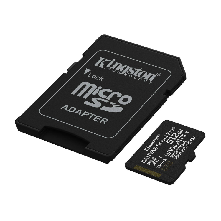 Cartão Memória Kingston Canvas Select Plus microSDXC 512GB c/ Adaptador SD