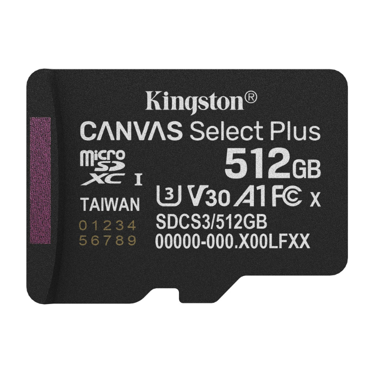 Cartão Memória Kingston Canvas Select Plus microSDXC 512GB c/ Adaptador SD