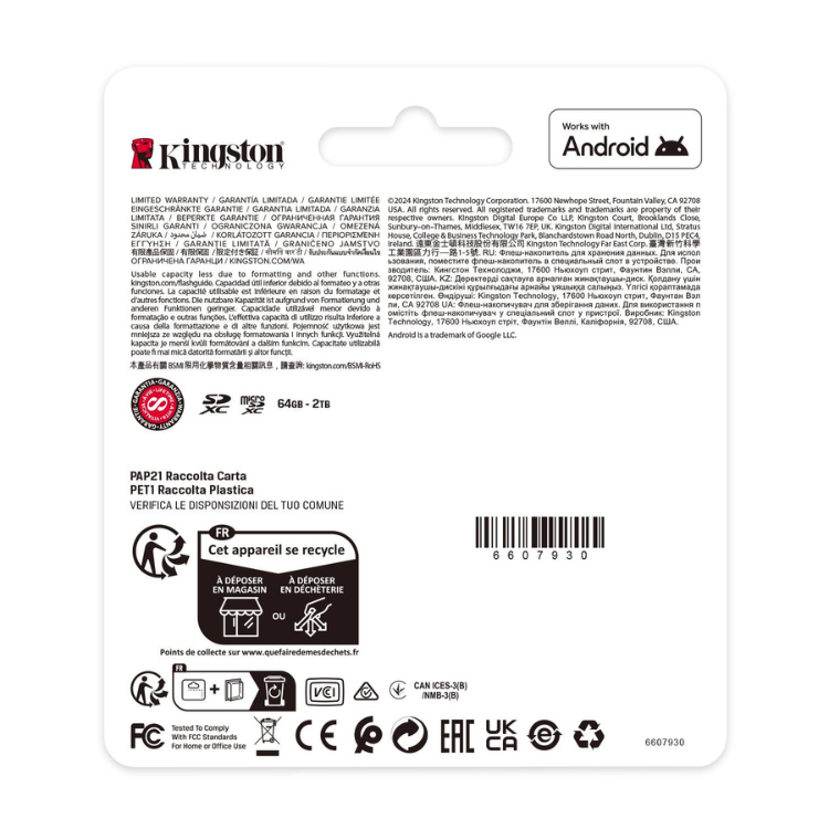 Kingston Canvas Select Plus microSD Speicherkarte 128GB SDCG3 V10 U3 CL10 + SD-Adapter