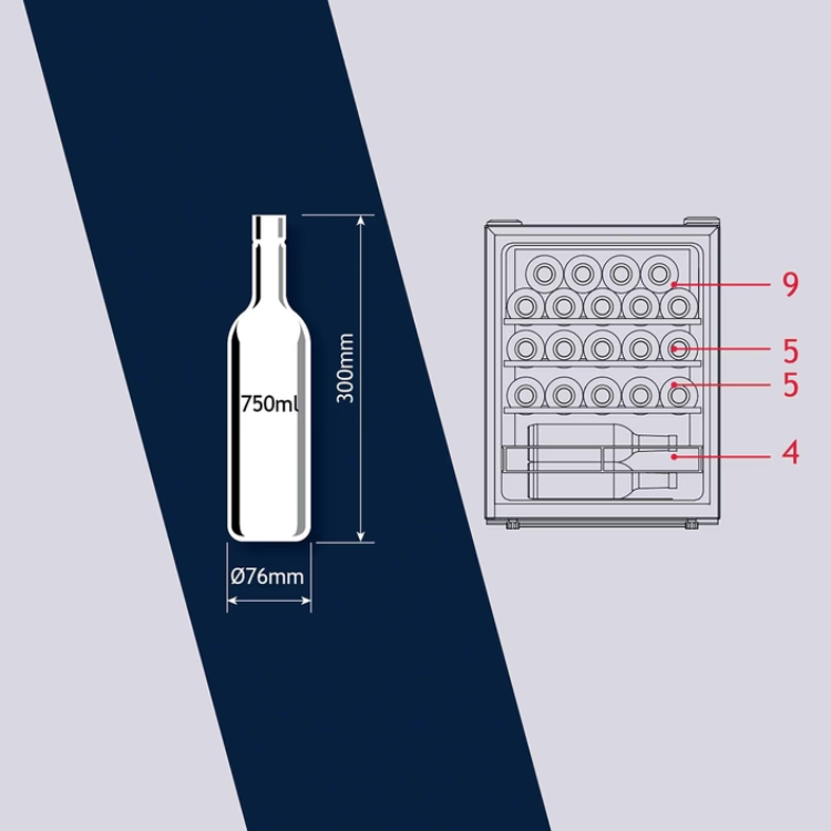 Cave de Vinhos Hoover HOWC023 23 Garrafas 62L
