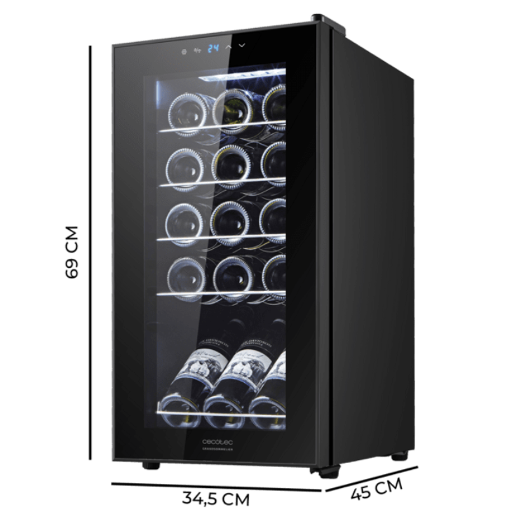 Cave de Vinhos Cecotec Bolero GrandSommelier 1550 Black Compressor 15 Garrafas