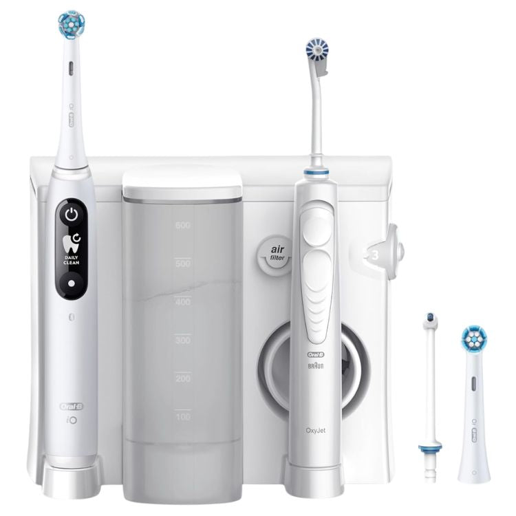 Pack Higiene Dentária Oral-B Escova + Irrigador Oxyjet iO6 Branco