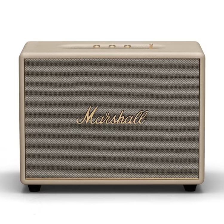 Marshall Woburn III Bluetooth speaker, cream color.