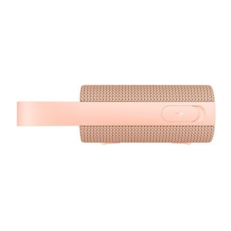 Pink Xiaomi Sound Pocket portable speaker with mesh sides and strap.