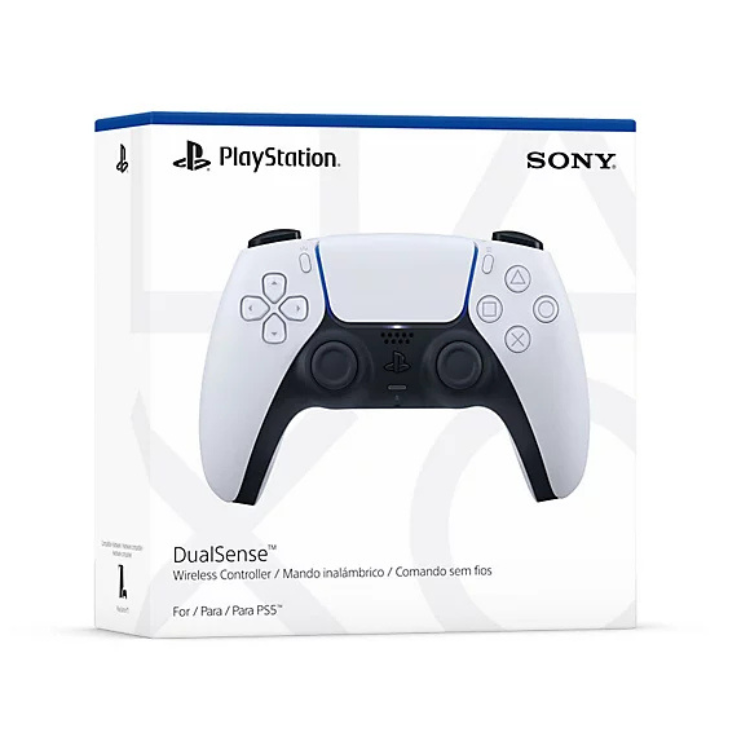 Sony PS5 DualSense Wireless Controller, white, in packaging.