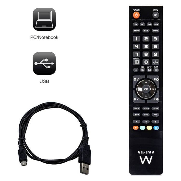 Comando Universal Ewent EW1570 p/ TV 4 em 1 Programável
