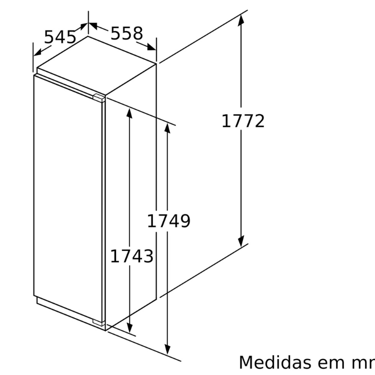 Arca Congeladora Vertical de Encastre Siemens GI81NACE0 212L Branco