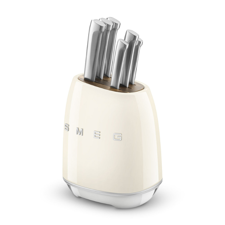 6-teiliges Messerset Smeg 50's Style Creme