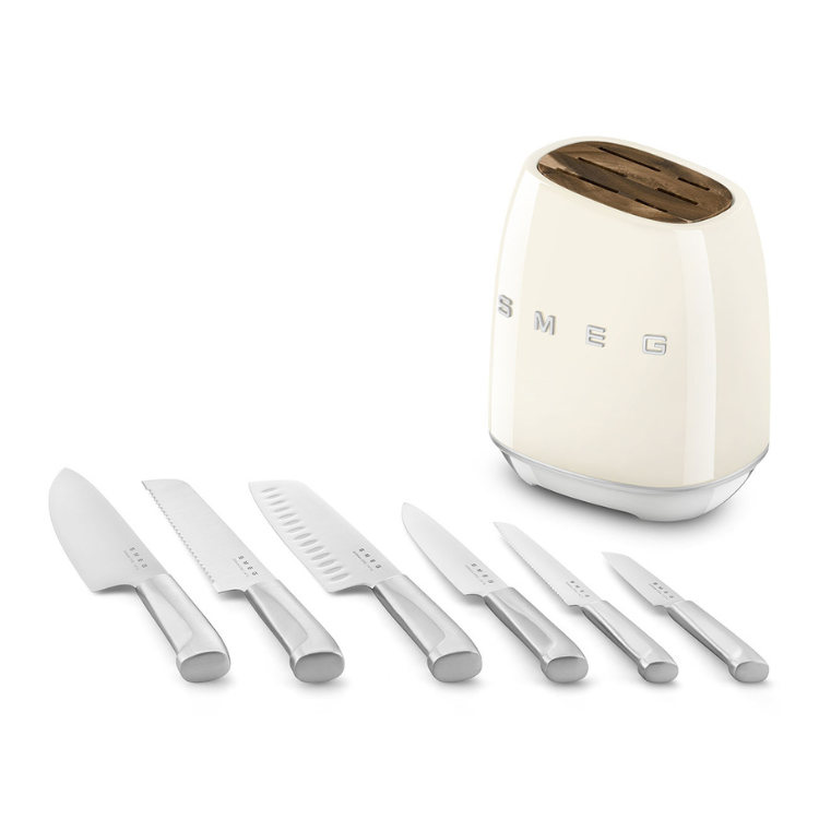6-teiliges Messerset Smeg 50's Style Creme
