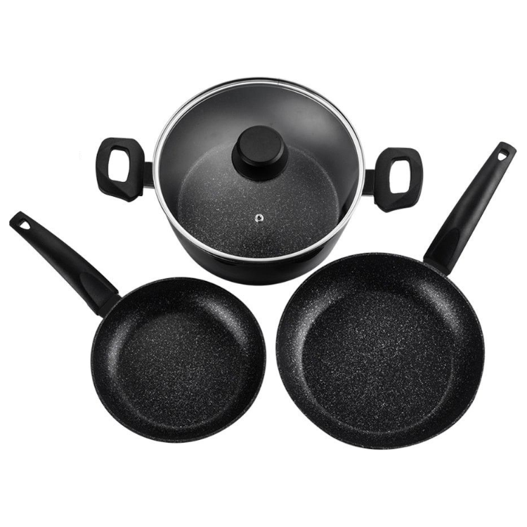 Conjunto de Cozinha Fagor Vivant 2 Frigideiras + 1 Panela Preto
