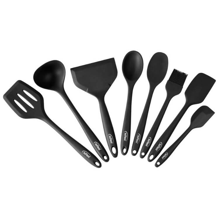 Conjunto de Utensílios de Cozinha Inoxibar 8 Peças Silicone Preto