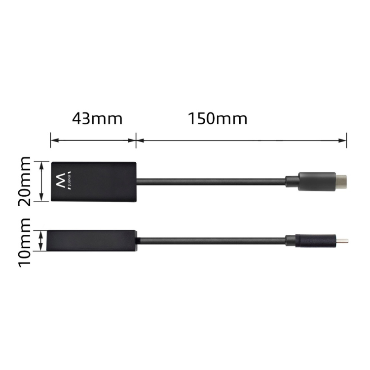 Conversor USB-C-HDMI Fêmea 4K/60Hz Ewent