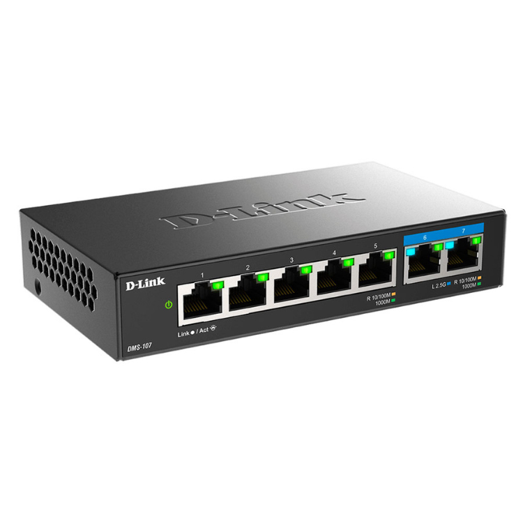 Switch D-Link 7 Portas Multi-Gigabit Unmanaged