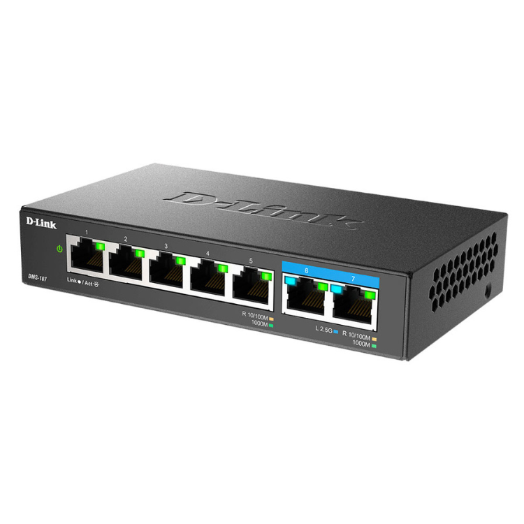 Switch D-Link 7 Portas Multi-Gigabit Unmanaged