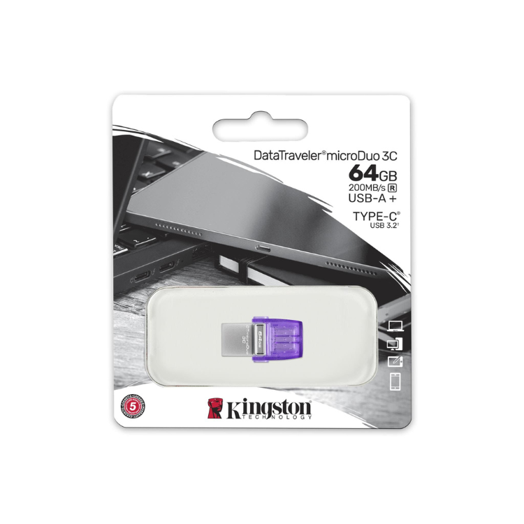 Pen Drive Kingston DataTravel 64GB MicroDUO USB 3.2