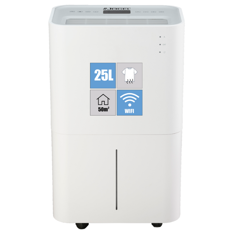 Desumidificador Jocel branco 25L/dia com Wi-Fi.