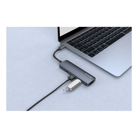 Hub Devia Leopard USB-C p/ HDMI/2xUSB/PD Cinzento