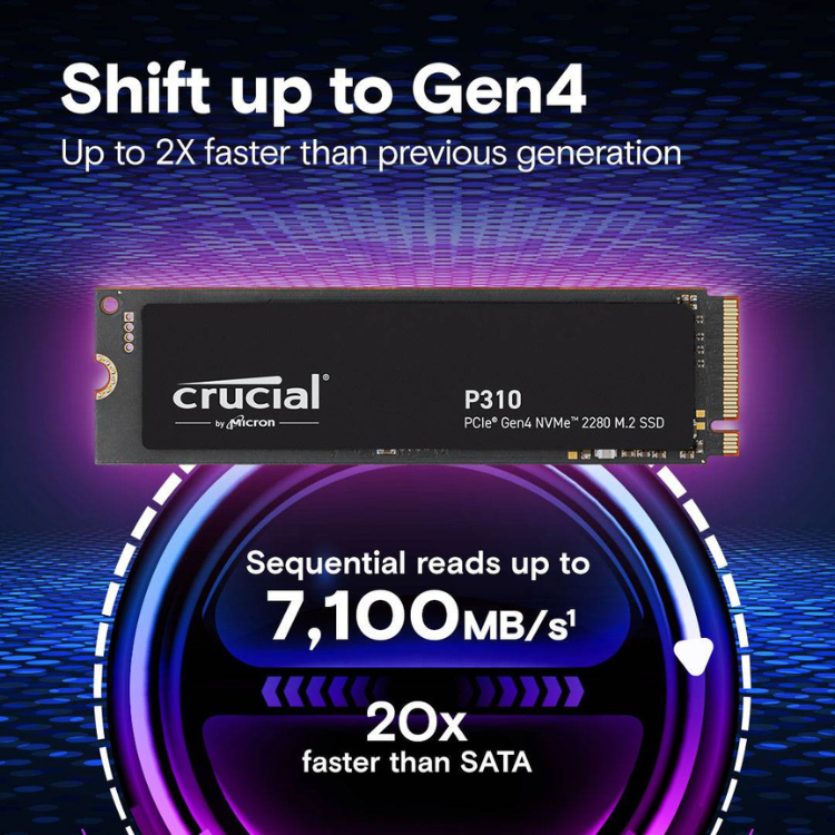 Disco SSD Crucial P310 500GB M.2 2280 PCle Gen 4 NVMe
